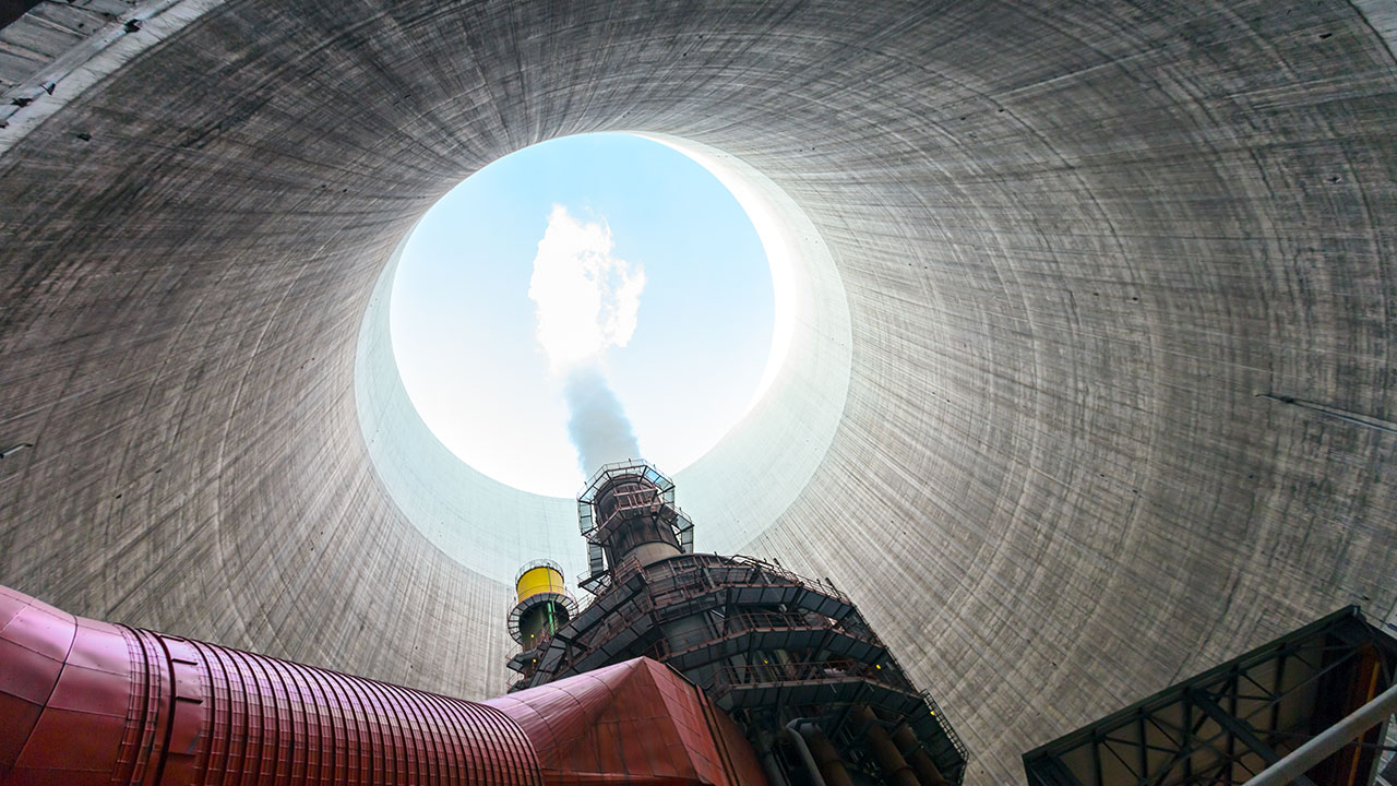 Thermal power plant interior.