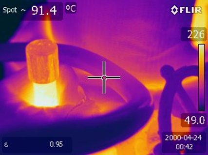 Figure 1 Infrared Image of a Cable Run Near a Hot Component