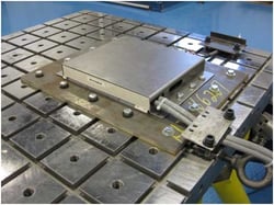 Component tested on a seismic shake table