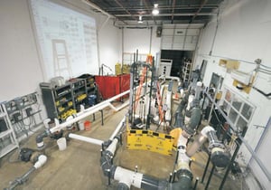 Full scale industrial testing services of containment spray system conducted in one of FAI’s laboratories