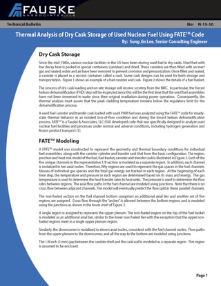 Thermal Analysis of Dry Cask Storage of Used Nuclear Fuel Using FATE Code
