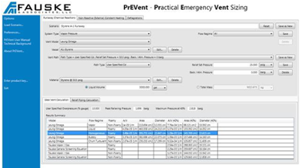 PrEVent - Practical Emergency Vent Sizing Software