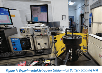 Experimental Set-up for Lithium-ion Battery Scoping Test