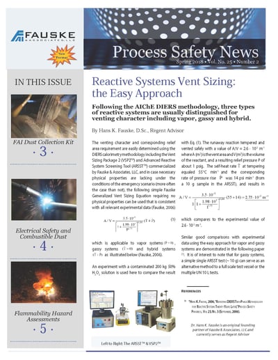 Spring 2018 Process Safety News