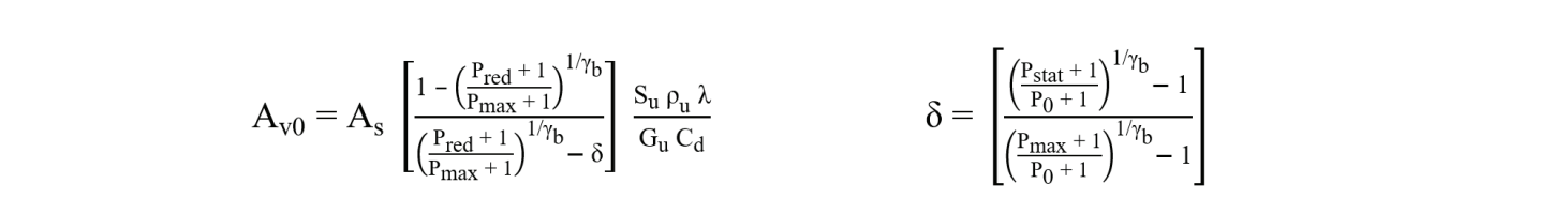 The equation for gas deflagration venting provided by NFPA 68