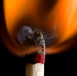 Flame in flammability hazard